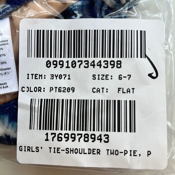 J Crew Girls' tie-shoulder‎ swimsuit Top with UPF 50 Size 6-7 - Picture 6 of 6